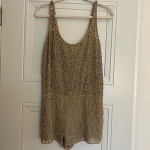Zara sleeveless sequin embellished romper